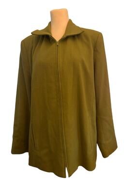 Leslie Stuart New York Vintage Wool Blend Olive Green Jacket, Women's Medium